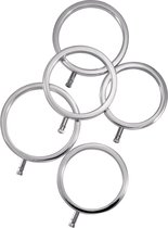 Solid Metal Cock Ring Set 5 Sizes - Electric Stim Device