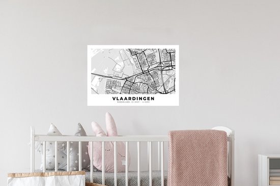 Stickers muraux - Plan de la ville - Vlaardingen - Nederland - 60x40 cm - Feuille adhésive - Carte