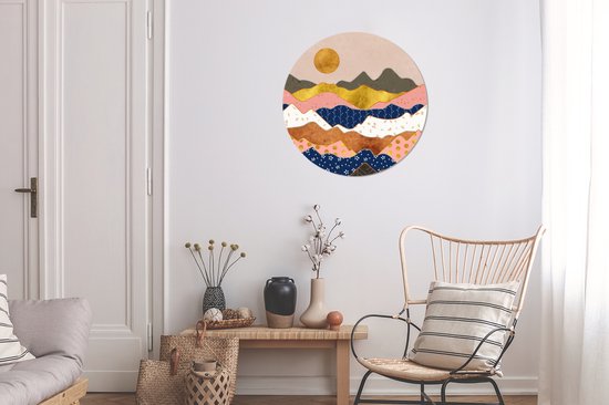Wall Circle - Wall Circle Indoor - ⌀ 60 cm - Plastique - Motifs - Or - Pastel