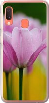Geschikt voor Samsung Galaxy A20e hoesje - Bloemen - Tulpen - Roze - Siliconen Telefoonhoesje