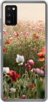 Samsung Galaxy A41 hoesje - Klaproos - Kleuren - Pastel - Siliconen Telefoonhoesje