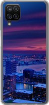 Geschikt voor Samsung Galaxy A12 hoesje - Rotterdam - Lucht - Roze - Siliconen Telefoonhoesje