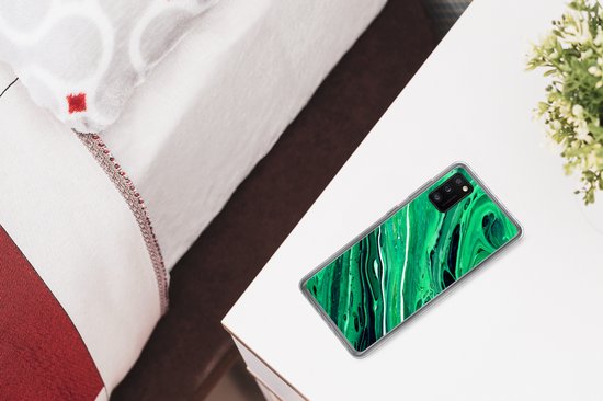 Coque Samsung Galaxy A41 - Marbre - Peinture à l'huile - Vert - Coque de téléphone en Siliconen