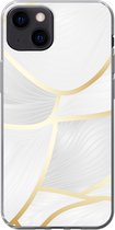 Coque iPhone 13 - Motif Abstrait avec Lignes Dorées - Siliconen