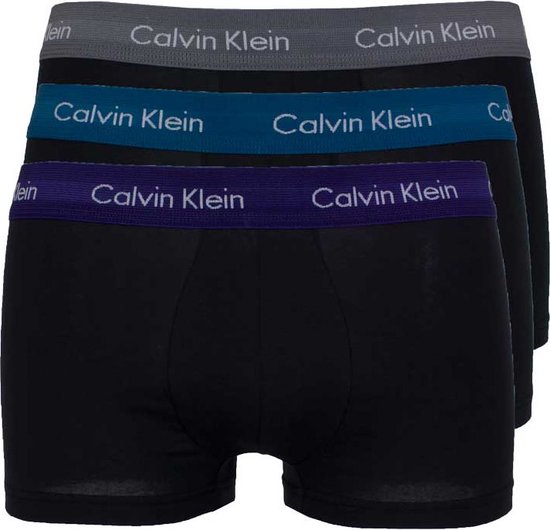 Calvin Klein - Heren - 3-Pack Low Rise Trunk Boxershort - Zwart - Maat M - Let op: Valt klein