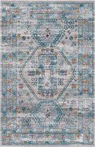 Vloerkleed vintage 200x350cm wit lichtblauw perzisch oosters tapijt