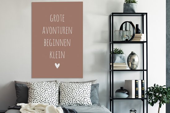 Citation Peinture sur Toile - Aventure - Minimalisme - 80x120 cm - Décoration murale - Cadeau Saint Valentin