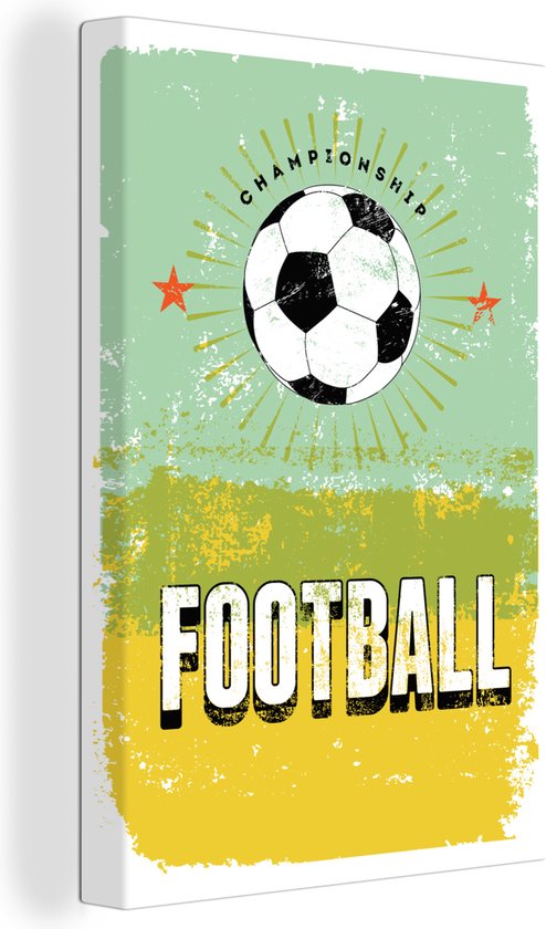 Canvas Schilderij Quotes - Vintage - Football - Championship - Sport - Voetbal - 80x120 cm - Wanddecoratie - Vaderdag cadeau - Geschenk - Cadeautje voor hem - Tip - Mannen