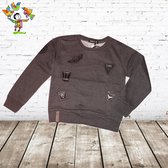Jongens sweater sticker grijs 12 -s&C-146/152-Trui jongens
