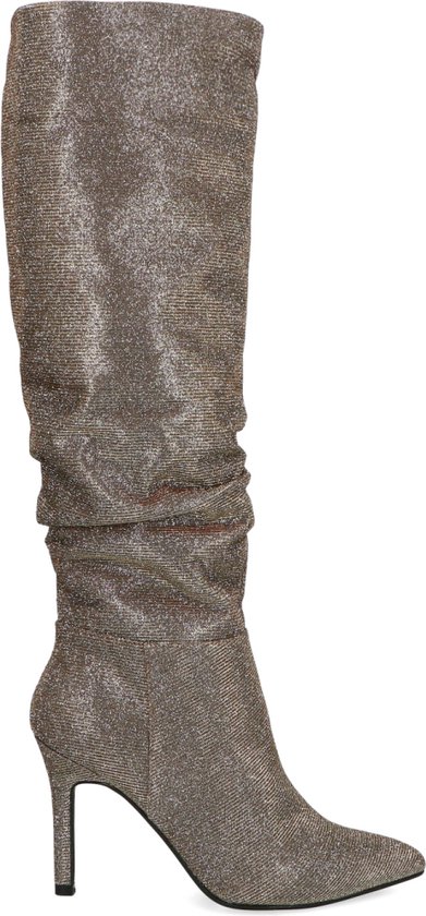 Sacha - Dames - Goudkleurige hoge laarzen met glitters - Maat 37 | bol.com