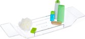 Relaxdays badrekje bad - acryl - badplank plastic - badkuip plank - badbrug transparant