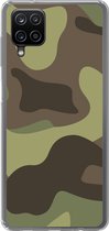 Geschikt voor Samsung Galaxy A12 hoesje - Illustratie van een camouflage patroon - Siliconen Telefoonhoesje