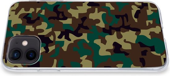 Coque iPhone 12 - Motif camouflage aux couleurs sombres - Coque en Siliconen pour téléphone