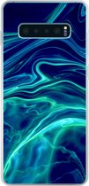 Geschikt voor Samsung Galaxy S10 Plus hoesje - Abstract - Waves - Design - Siliconen Telefoonhoesje