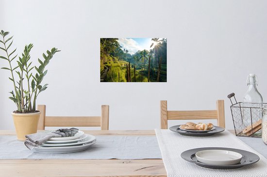 Stickers muraux - Sticker Feuille - Rizière en Indonésie - 30x20 cm - Feuille Adhésive - Stickers muraux Chambre d'Enfant - Papier Peint Auto-Adhésif