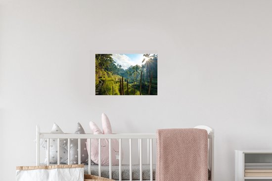 Stickers muraux - Sticker Feuille - Rizière en Indonésie - 30x20 cm - Feuille Adhésive - Stickers muraux Chambre d'Enfant - Papier Peint Auto-Adhésif