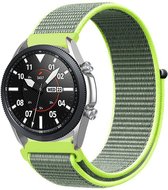 Nylon Smartwatch bandje - Geschikt voor  Samsung Galaxy Watch 3 - 45mm nylon band - fluoriserend - Strap-it Horlogeband / Polsband / Armband