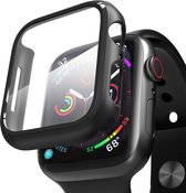 Apple Watch 7 41 mm Hoesje - Case Zwart + Apple Watch 7 41mm Screenprotector - Cover Glas