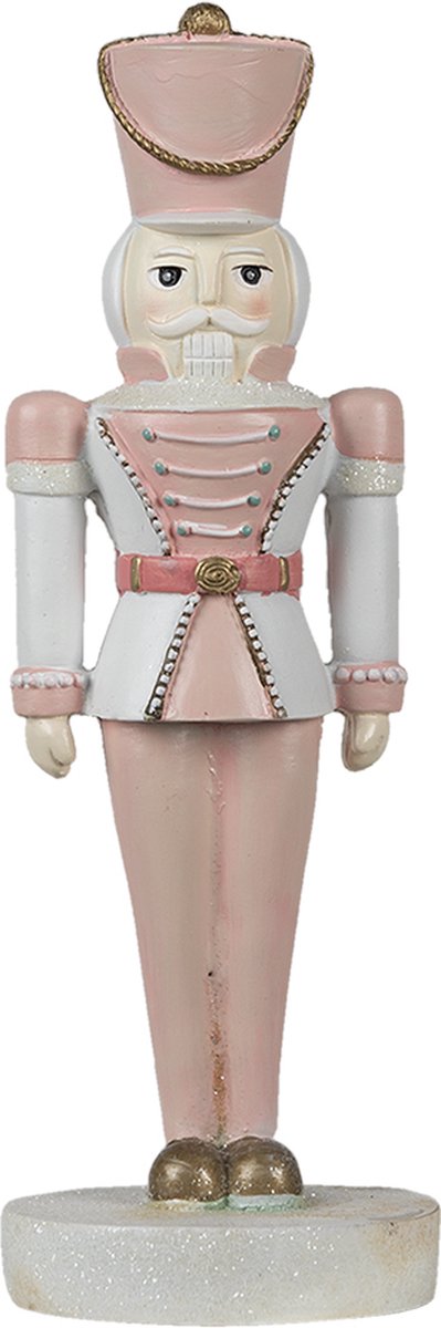 Beeld Notenkraker 10x9x26 cm Roze Polyresin Kerstdecoratie