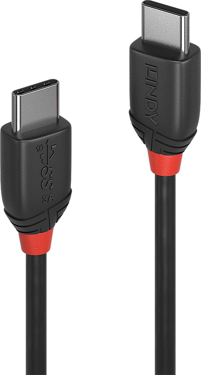 Image of LINDY 36907 USB-kabel USB 3.2 Gen2x2 USB-C stekker, USB-C stekker 1.50 m Zwart Stekker past op beide manieren