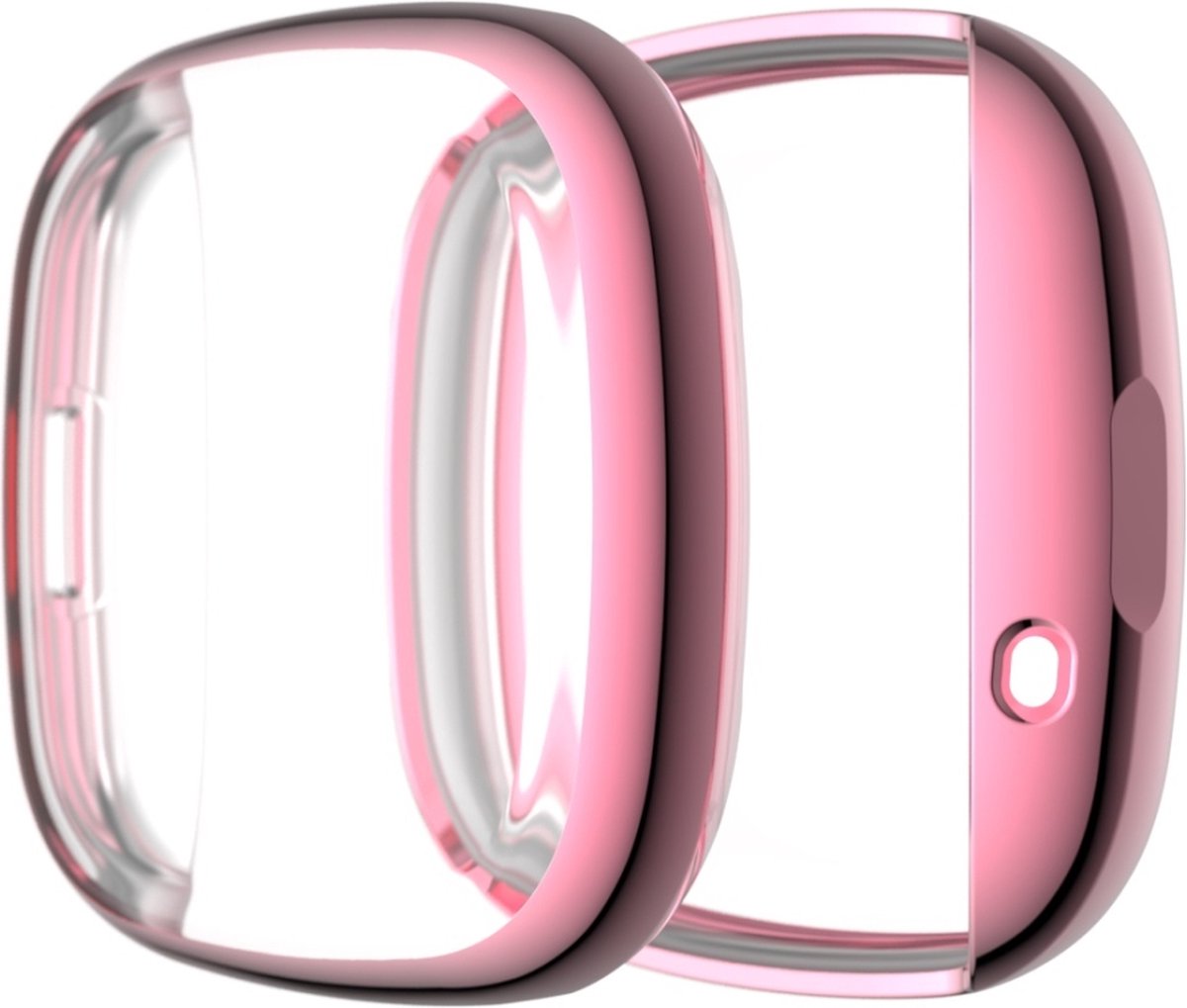 By Qubix - Geschikt voor fitbit Versa 3 / Sense Soft TPU case (volledig beschermd) - Roze