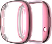 By Qubix - Fitbit Versa 3 / Sense Soft TPU case (volledig beschermd) - Roze