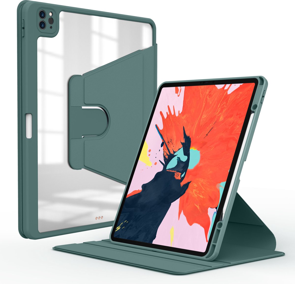 Wiwu - Tablet hoes geschikt voor Apple iPad 2019 - 10.2 inch - iPad hoes met Stand Functie - iPad 2019 hoes met Auto Wake/Sleep functie - Groen