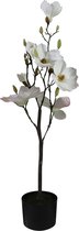 Passion for Deco Kunstplant Kunstplanten - Kunstplantjes - Magnolia Kamerplant Wit - Nepplanten voor binnen - Alle seizoenen - 93 cm hoog