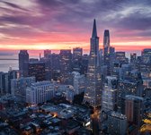 Dramatische wolken kleuren de skyline van San Francisco - Fotobehang (in banen) - 250 x 260 cm