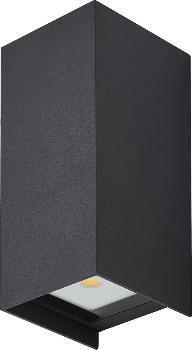 Libra vierkante LED-plafondlamp buiten, 145x145mm, 10W, 1140 lumen, 3000K, IP54, zwart
