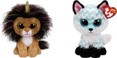 Ty - Knuffel - Beanie Boo's - Ramsey Lion & Atlas Fox