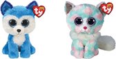 Ty - Knuffel - Beanie Boo's - Prince Husky & Opal Cat