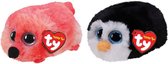 Ty - Knuffel - Teeny Ty's - Gilda Flamingo & Waddles Penguin