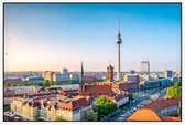 Stijlvolle skyline van Berlijn met beroemde televisietoren - Foto op Akoestisch paneel - 90 x 60 cm