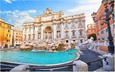 Toeristische trekpleister Fontana di Trevi in Rome - Foto op Forex - 120 x 80 cm