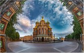 Artistiek beeld van de Orthodoxe kerk in Sint-Petersburg - Foto op Forex - 90 x 60 cm