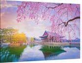 Kersenbloesem bij het paleis van Gyeongbokgung in Seoul - Foto op Canvas - 90 x 60 cm