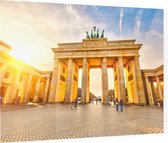 Brandenburger Tor bij zonsondergang in Berlijn - Foto op Plexiglas - 60 x 40 cm