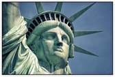 Close-up van het beroemde vrijheidsbeeld in New York - Foto op Akoestisch paneel - 90 x 60 cm
