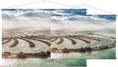 Luchtfoto van wereldberoemde Dubai Palm Island - Foto op Textielposter - 60 x 40 cm