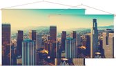 Skyline van downtown Los Angeles vanuit de lucht - Foto op Textielposter - 90 x 60 cm