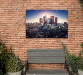 Zonsondergang schijnt over het centrum van Los Angeles - Foto op Tuinposter - 60 x 40 cm