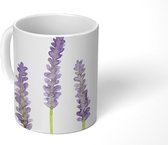 Mok - Koffiemok - Lavendel - Aquarel - Planten - Mokken - 350 ML - Beker - Koffiemokken - Theemok