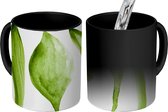 Magische Mok - Foto op Warmte Mokken - Koffiemok - Waterverf - Bladeren - Planten - Magic Mok - Beker - 350 ML - Theemok