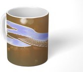 Mok - Koffiemok - Abstract portret van een akoestische gitaar - Mokken - 350 ML - Beker - Koffiemokken - Theemok