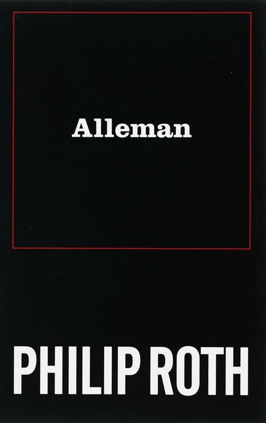 Boekomslag van 'Alleman' van Philip Roth met rode kader.