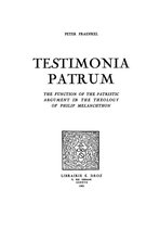 Travaux d'Humanisme et Renaissance - Testimonia Patrum
