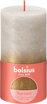 Bolsius Rustiek kaars 130/68  grijs/goud