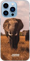 6F hoesje - geschikt voor iPhone 13 Pro Max - Transparant TPU Case - Elephants #ffffff
