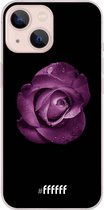 6F hoesje - geschikt voor iPhone 13 Mini -  Transparant TPU Case - Purple Rose #ffffff